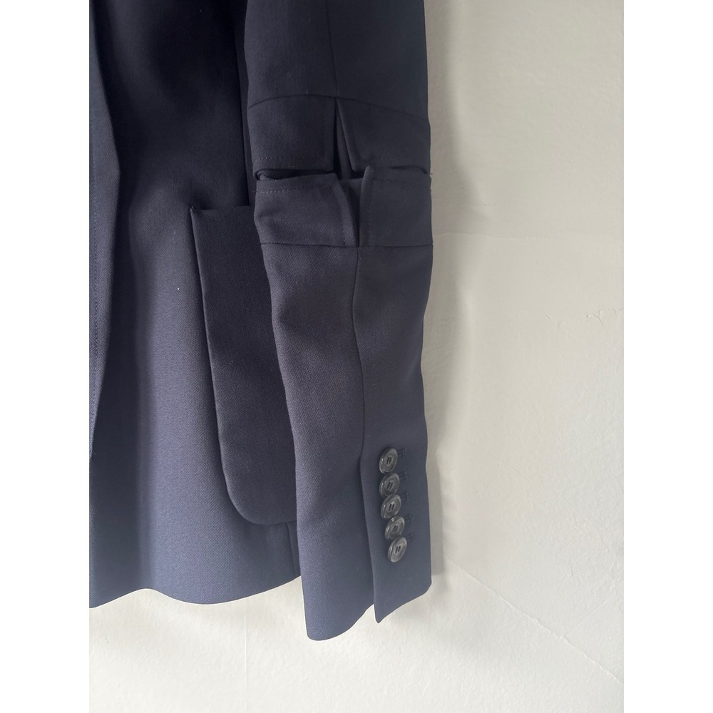 Marina Moscone Patch Pocket Blazer Blue Gabardine Size 4 - Picture 11 of 16